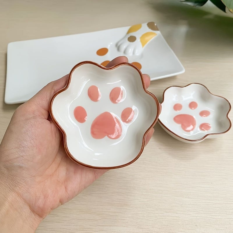 Cat Theme Spoon Rest Snack And Fruit Plate With Stirring Spoon 2pcs Black - Image 4