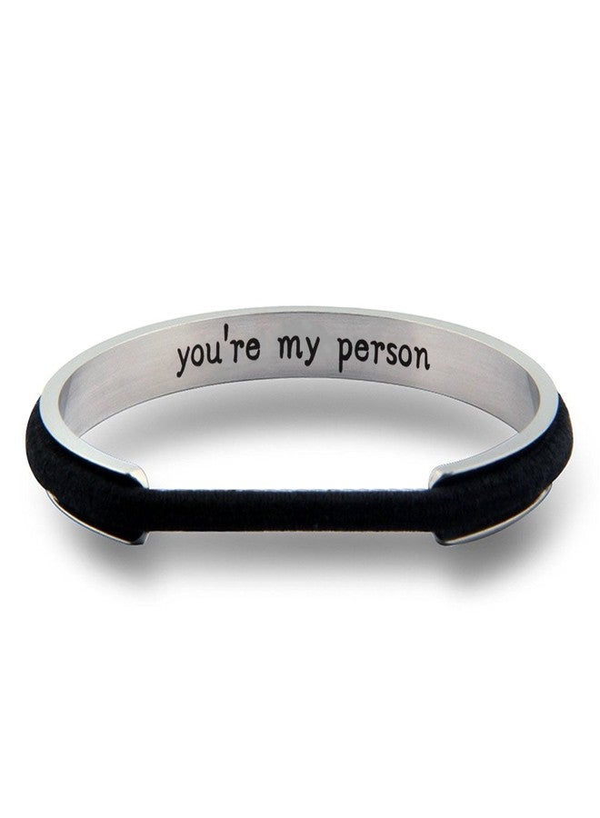 WUSUANED You're My Person Hair Tie Grooved Cuff Bangle Bracelet Best Friend Gift For BBF Lovers Family (You're my person hair tie bracelet) - Image 1