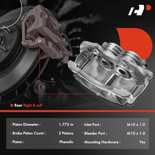 A-Premium Disc Brake Caliper Assembly with Bracket Compatible with Cadillac, Chevy & GMC Models - Escalade, Tahoe, Silverado 1500, Avalanche, Suburban, Sierra, Yukon, Yukon XL 1500 - Rear Side - Image 2