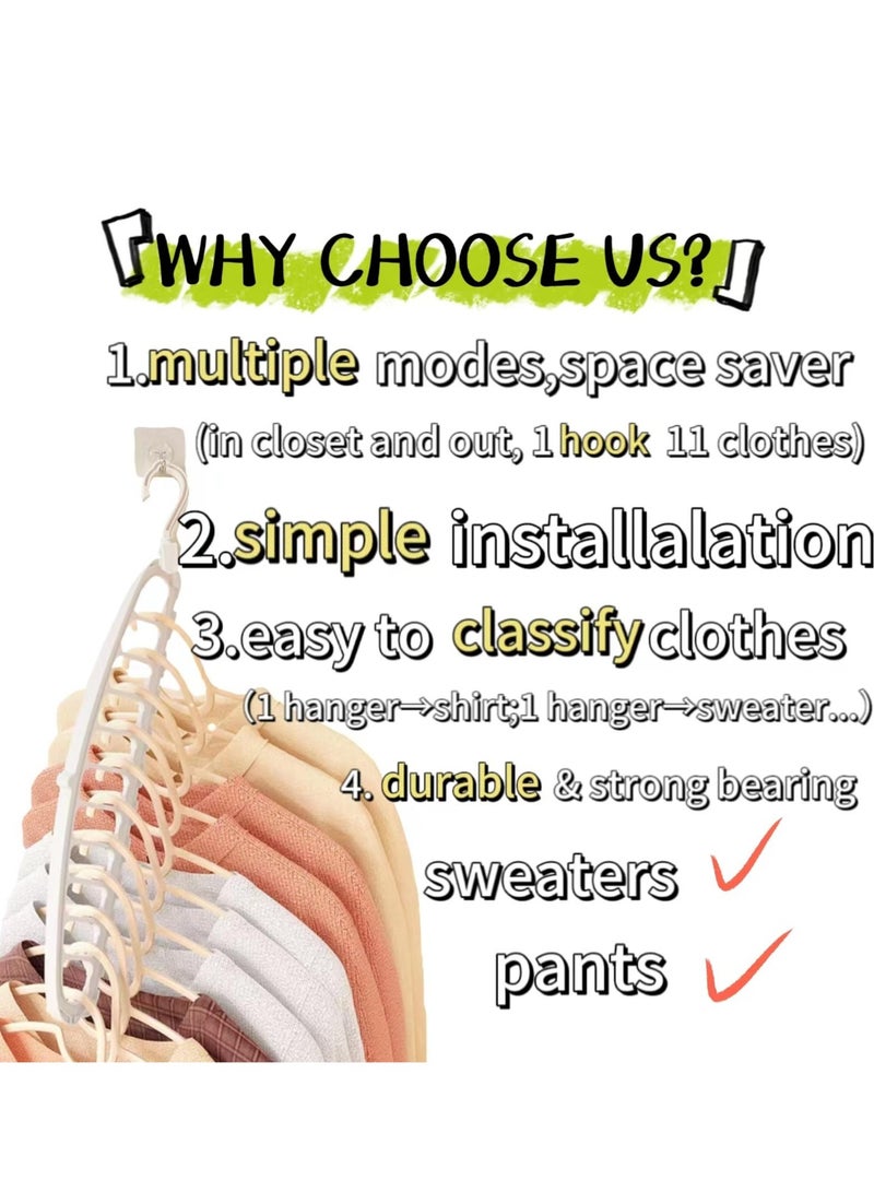 2 Pack Folding Hanger, Heavy Duty Plastic Clothes Hanger, Space Saving Hangers for Clothes, Suitable for Jeans, Pants, Shirts, Scarves, Sweaters, Coats (White) - Image 4