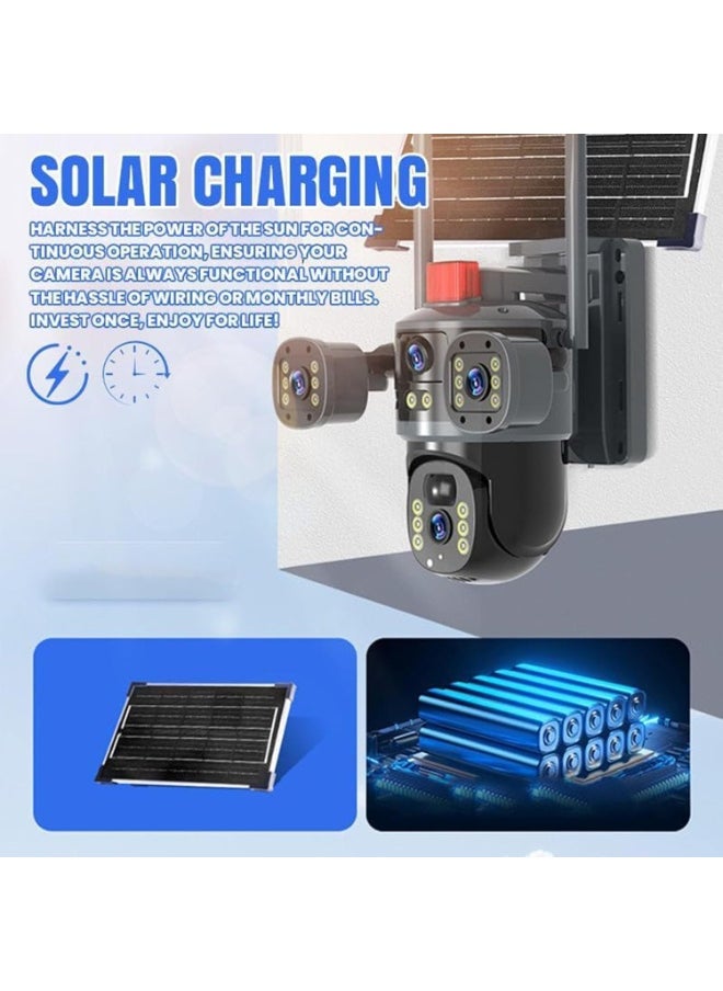 BlueFire Triple-Lens Solar 360° Dome Camera – Wireless Outdoor Solar-Powered Security Cam with 360° Pan & Tilt, 3K Ultra HD Night Vision, AI Human Detection, Weatherproof, Cloud/SD Storage – Ideal for Home, Farm, Garden & Camping!  - Image 3