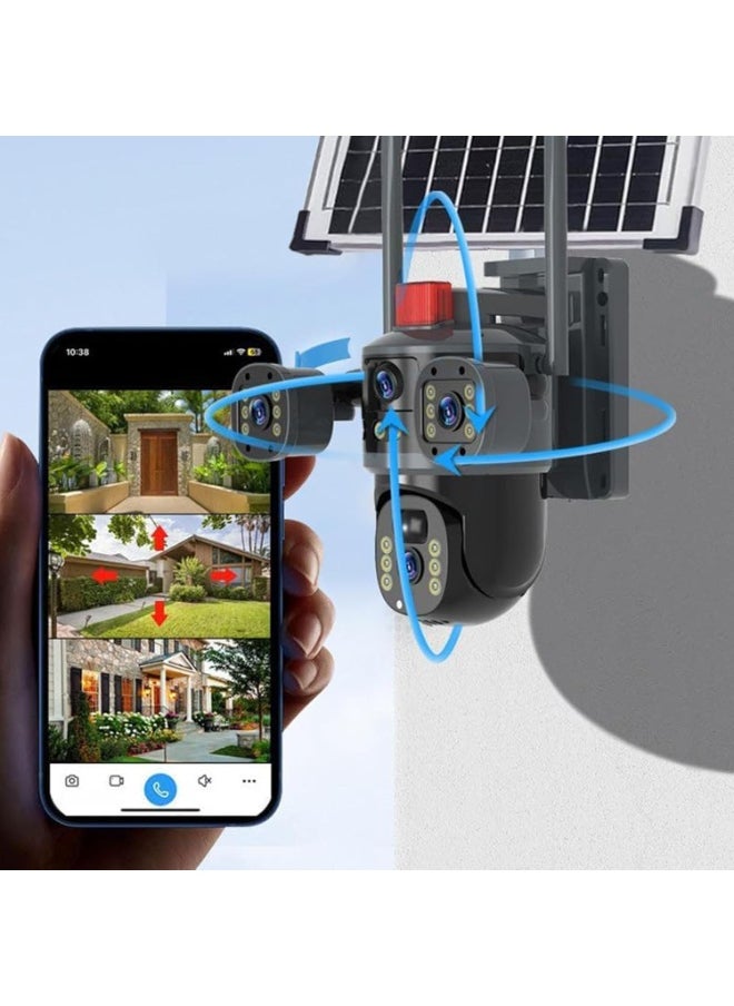 BlueFire Triple-Lens Solar 360° Dome Camera – Wireless Outdoor Solar-Powered Security Cam with 360° Pan & Tilt, 3K Ultra HD Night Vision, AI Human Detection, Weatherproof, Cloud/SD Storage – Ideal for Home, Farm, Garden & Camping!  - Image 5