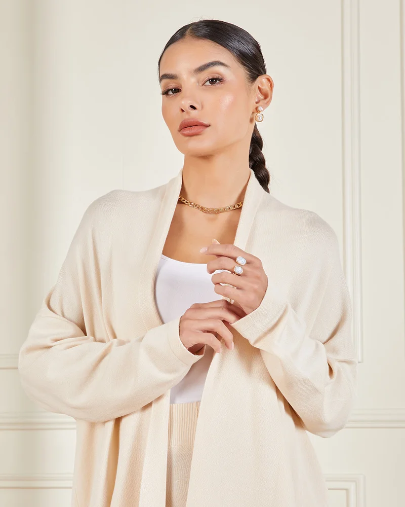 Redtag Women Beige Knitted Cardigan