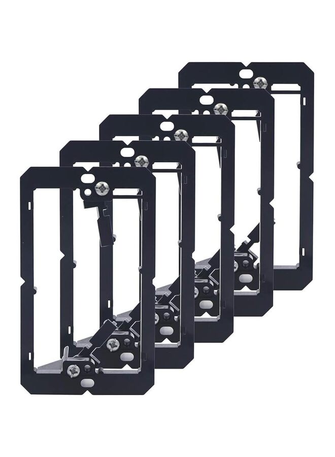 5 قطع من دعامات التثبيت منخفضة الجهد (مجموعة واحدة، عبوة من 5 قطع) للوحة الحائط ذات المجموعة الواحدة، وأسلاك الهاتف، وكابلات الشبكة، والكابلات المحورية، وكابلات مكبر الصوت، باللون الأسود - Image 1