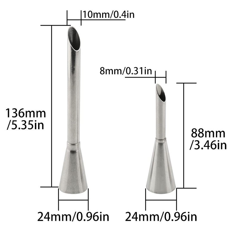 Dghaop Cake Cream Puff Icing Piping Nozzle Tips 4 In 1 304 Stainless Steel Cream Piping Tip Nozzles Kit For Candy Fondant Baking Cake Decorating - Image 2