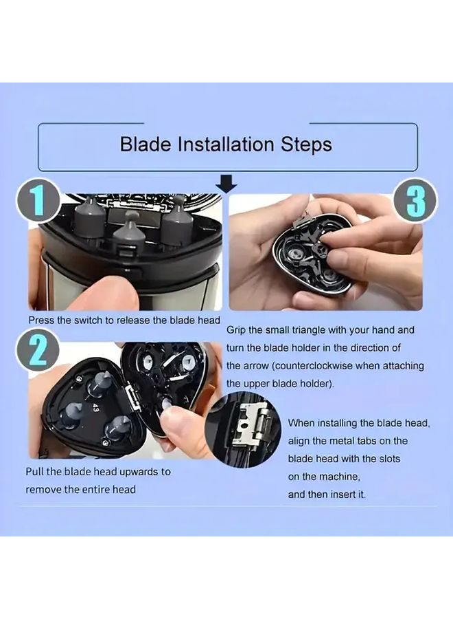 3 Pack Replacement Blades For Electric Shavers Durable Mesh Design For Precision Trimming - Image 2