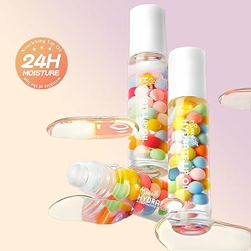 2PCS Lip Oil Gloss Set Hydrating Plumping RollOn Clear Lip Gloss Lightweight Lip Oil for Moisturized Glossy Lips Cute MacaronInspired Packaging for Girls - Image 4