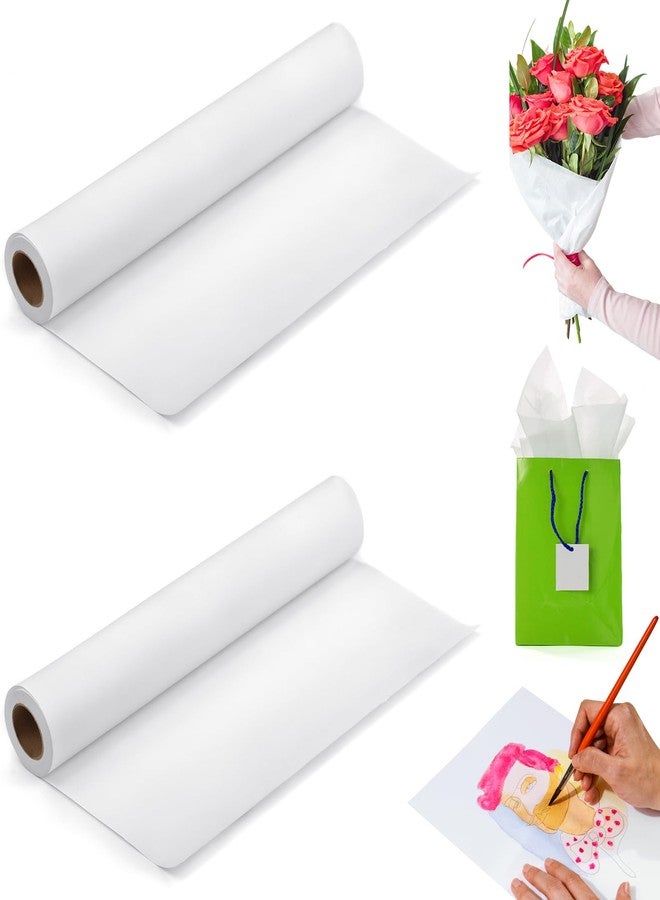 EcoBrisa 2Roll Wet Strength Tissue Paper 14.9"W x 511"L Gift Wrap Tissue Paper White Handmade Art Craft Supplies Weddings Birthday DIY Project Festival Wrapping Decor Etc Resistant to Tearing When Wet - Image 1