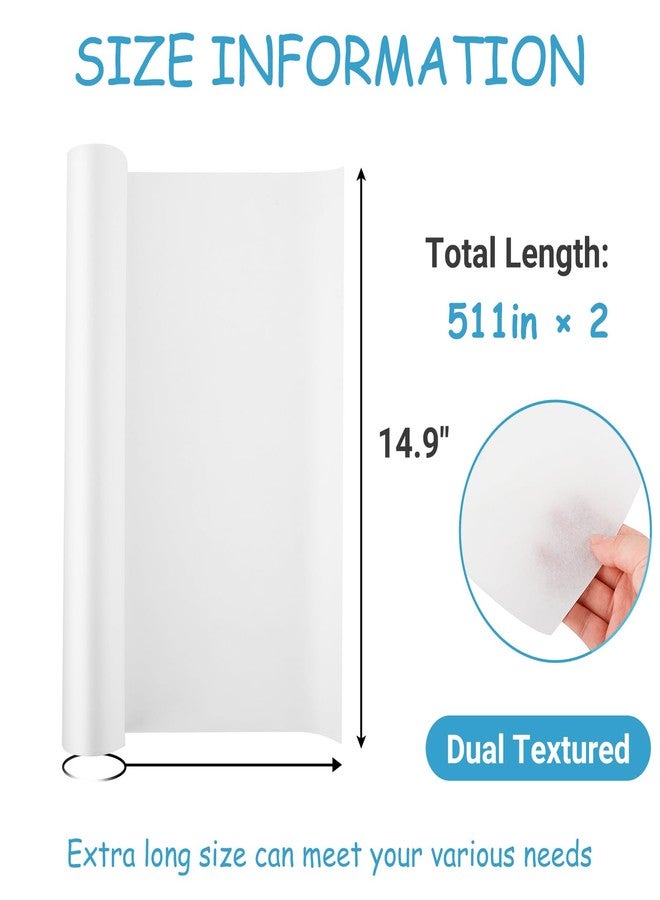 EcoBrisa 2Roll Wet Strength Tissue Paper 14.9"W x 511"L Gift Wrap Tissue Paper White Handmade Art Craft Supplies Weddings Birthday DIY Project Festival Wrapping Decor Etc Resistant to Tearing When Wet - Image 2