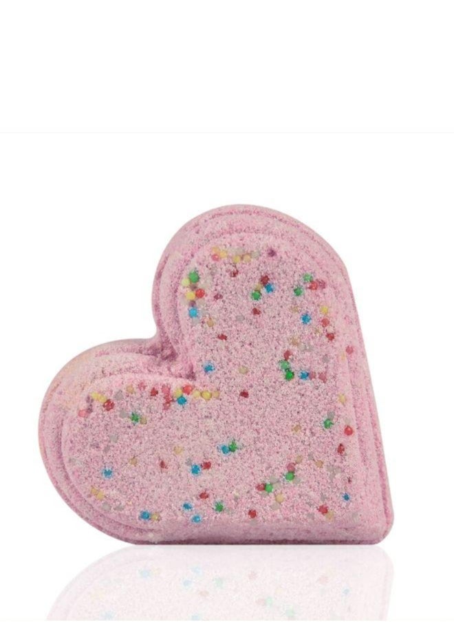 Soap&Friends Soap&Friends Cherry Bath Heart 110g – Aromatic Effervescent Bath Bomb with Sweet Cherry Scent – Heart-Shaped Fizzy Bath Bomb  - Image 1