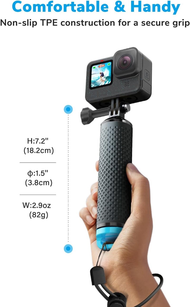 Sametop Floating Handle Grip Floaty Stick Waterproof Handler Accessory Compatible with GoPro Hero 13, 12, 11, 10, 9, 8, 7, 6, 5, 4, Session, 3+, 3, Hero(2018), Max, DJI Osmo Action Cameras (Blue) - Image 3