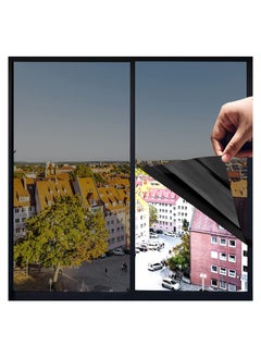 SYOSI One Way Privacy Window Film, Premium PET Material Daytime Reflective Heat Control Anti UV Door Sticker Window Tint for Home Office Living Room Cosmic Black 60 * 200cm  - Image 1