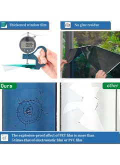 SYOSI One Way Privacy Window Film, Premium PET Material Daytime Reflective Heat Control Anti UV Door Sticker Window Tint for Home Office Living Room Cosmic Black 60 * 200cm  - Image 4