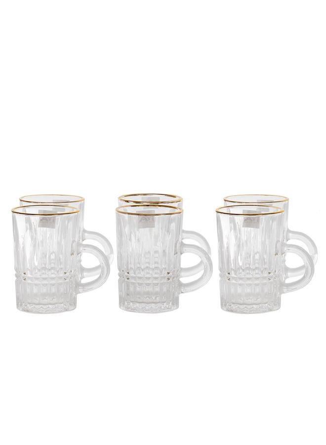 Alsaif Teapots With Handle With Golden Calligraphy 6 Pieces Transparent - Image 1