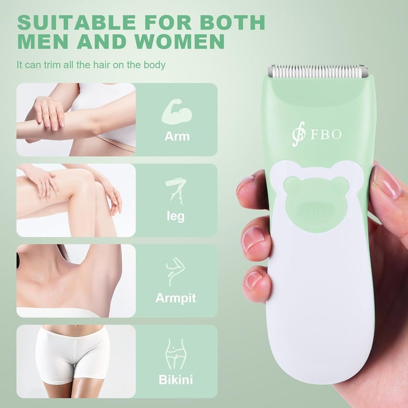 FBO bikini trimmer kit,body hair and beard trimmer,baby hair clipper,kids hair clipper,Multi-function trimmer,wet and dry,Super Quiet,cordless,rechargeable,ceramic blades,sharp,durable,smooth,painless - Image 3