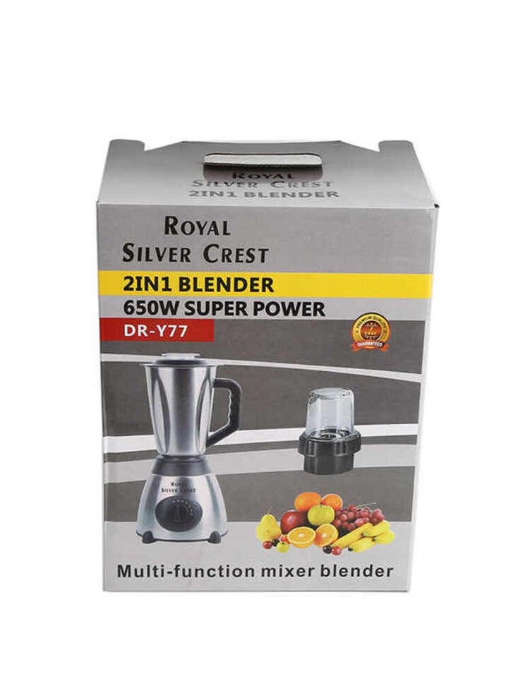 SILVER CREST - High quality Silver crest 650W Stainless steel Max 2000ml 2 In1 Blender with Grinder for home use - Image 1