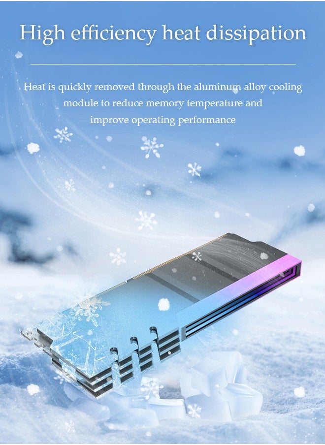 DUNISO - Heatsink cooler, RGB Fin Heatsink , made of aluminum magnesium alloy and thermal conductive silicone material, 5V3 pin, suitable for most desktop memory bare strips, black - Image 1