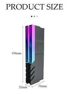 DUNISO Heatsink cooler, RGB Fin Heatsink , made of aluminum magnesium alloy and thermal conductive silicone material, 5V3 pin, suitable for most desktop memory bare strips, black  - Image 2