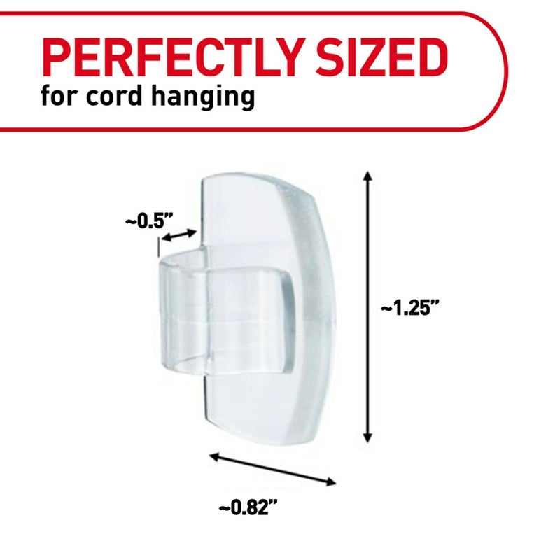 Command Round Cord Clips, Damage-Free Hanging Cable Clips, No Tools Wall Clips for Hanging Electrical Cables of Christmas Decorations, 13 Clear Cord Clips and 16 Command Strips - Image 2