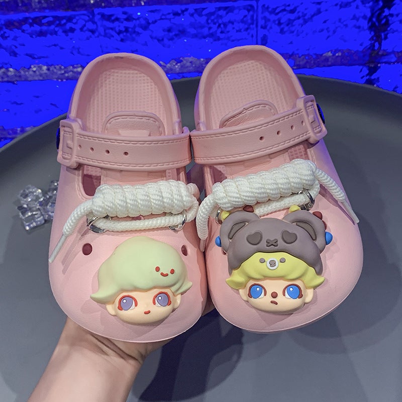Children'S Cute Cartoon Boys And Girls Pattern Baotou Half Slippers For Outer Wear Student Shoes - Image 3