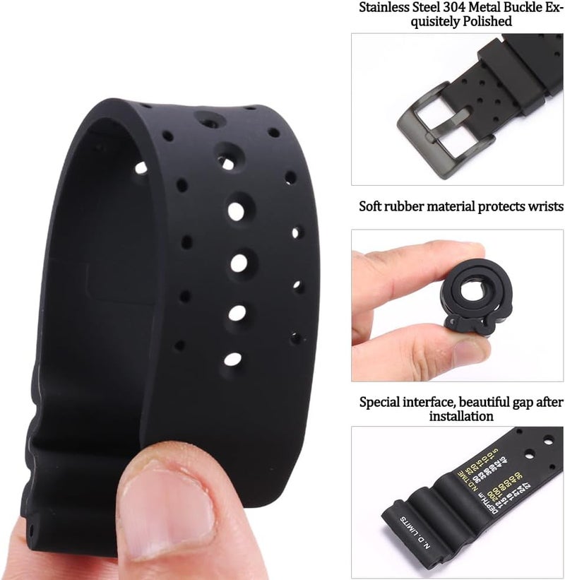 MCXGL 22mm Silicone Watch Band Compatible with Citizen Hyper Aqualand Duplex Promaster Men's Sport Waterproof Dive Strap Bracelet Watch Accessories - Image 4