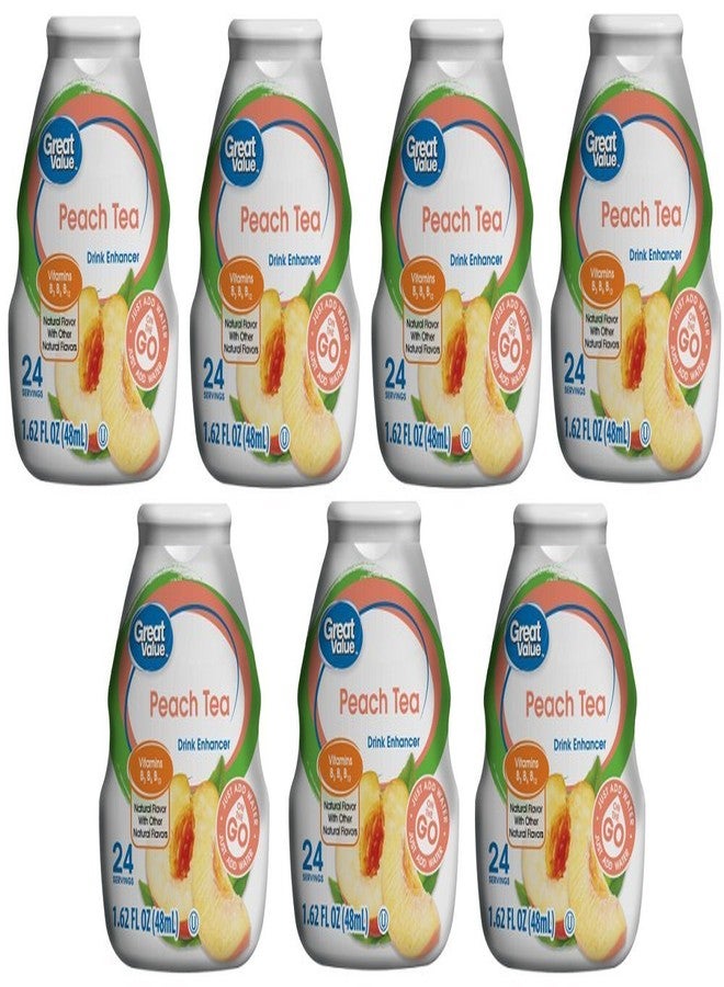 Great Value Pack of 7 - Great Value Drink Enhancer, Peach Tea, 1.62 fl oz - Image 1