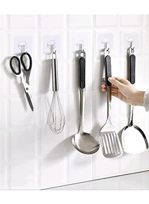RonsFord Hooks for Wall Without Drilling Heavy Duty Strong Nail Free Adhesive Stronger Plastic Wall Hooks Hangers for Hanging Robe Coat Towel Keys Bags Lights Calendars Pack of 10 Flower Hook  - Image 4
