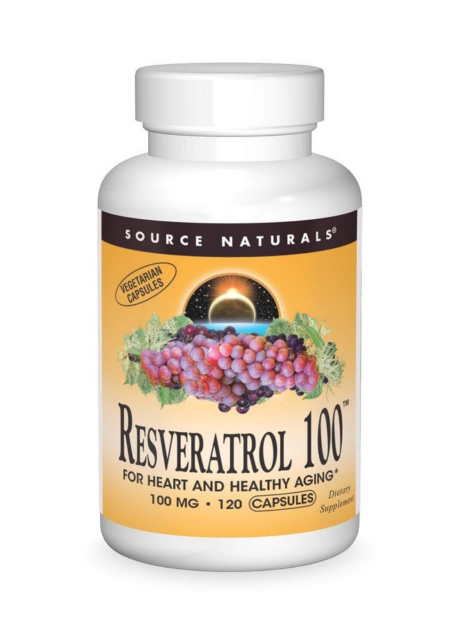 Source Naturals Resveratrol 100, for Heart and Healthy Aging* 100 mg - 120 Vegetarian Capsules - Image 1