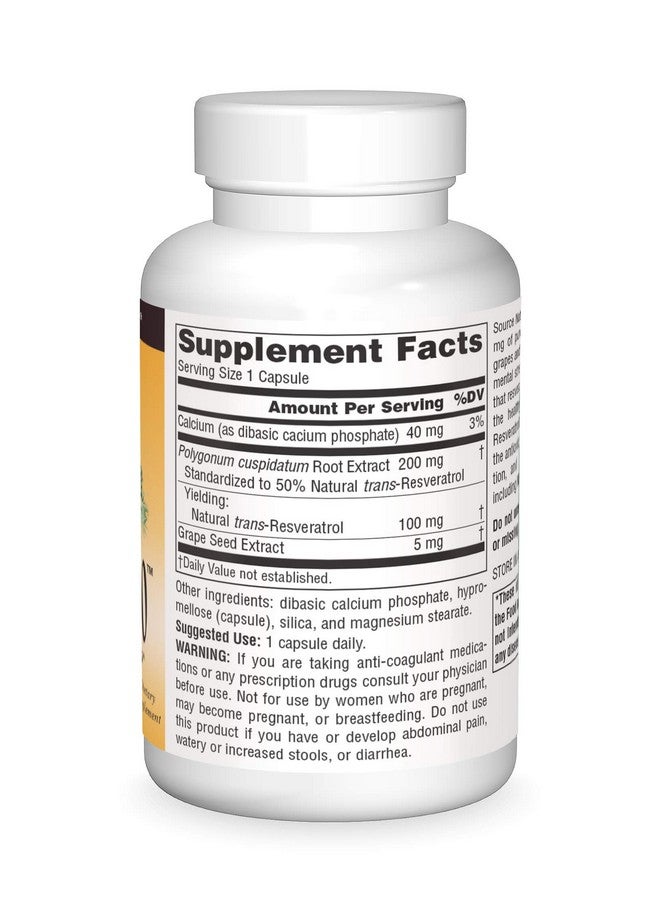 Source Naturals Resveratrol 100, for Heart and Healthy Aging* 100 mg - 120 Vegetarian Capsules - Image 3