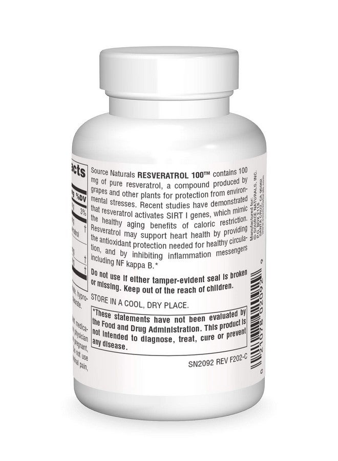 Source Naturals Resveratrol 100, for Heart and Healthy Aging* 100 mg - 120 Vegetarian Capsules - Image 2