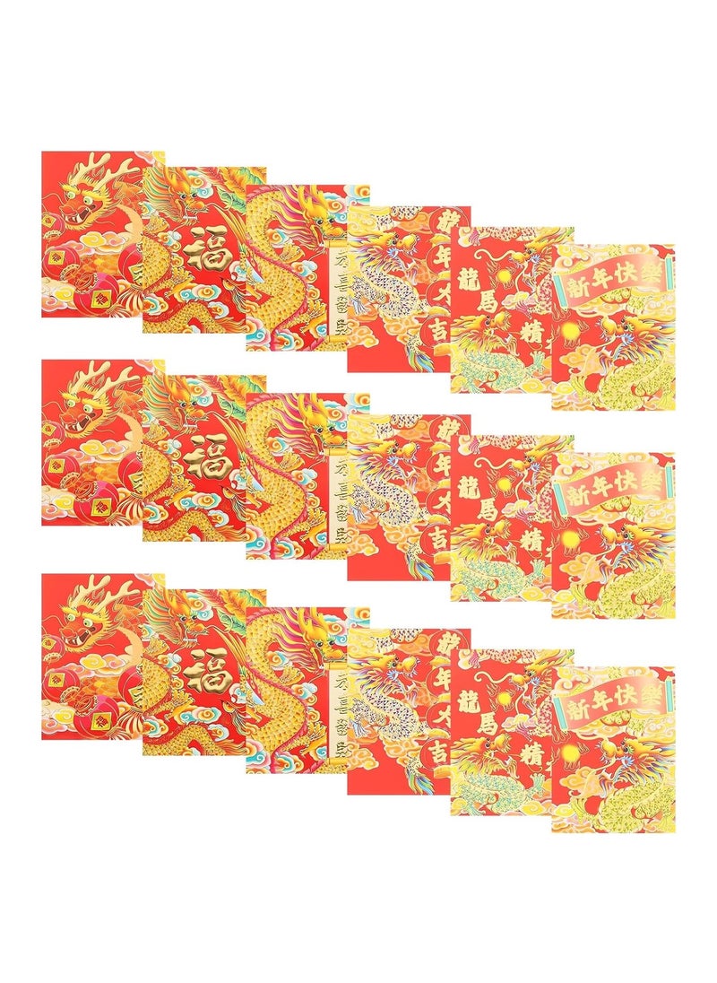 SYOSI - 2024 Year of The Dragon Red Packet New Year Red Packet Envelopes for Money Decorative Envelopes Chinese Red Envelope Paper Money Red Packets Dragon Year Red Pocket Cartoon, 30pcs - Image 1