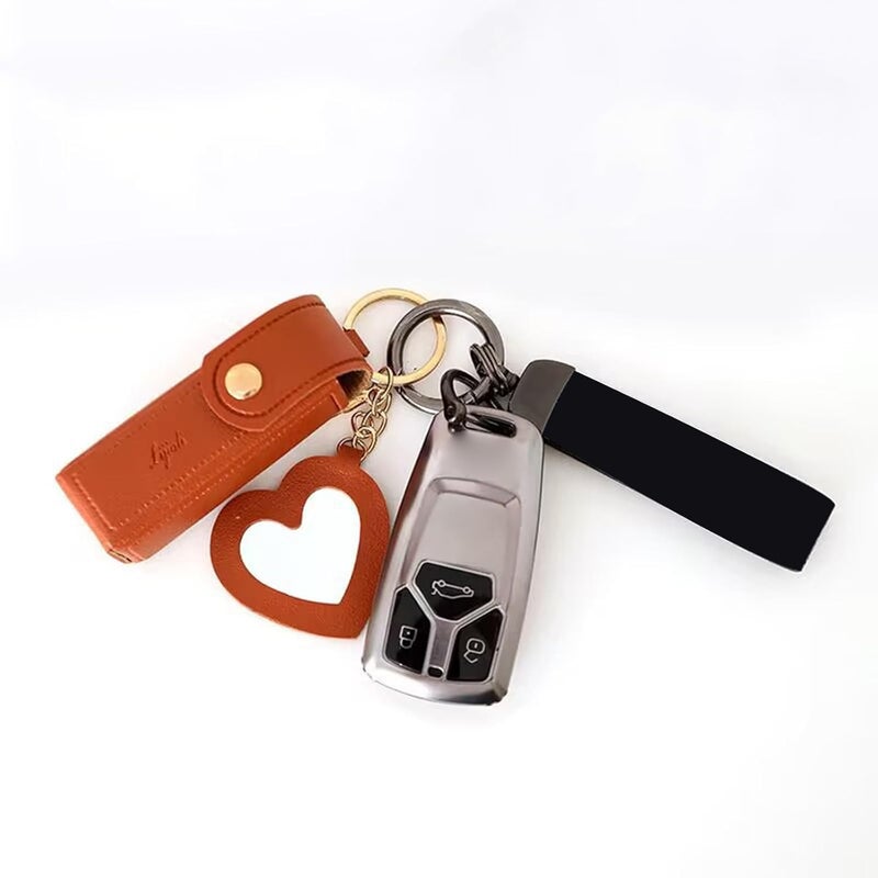 Portable Lipstick Bag Keychain Storage Bag with Heart Pendant for Women Lipsticks Protective Cover Keyring Handbag Lipst - Image 5