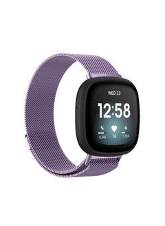 Replacement Strap For Fitbit Versa 3 Milanese Watch Band, Size:S 202mm Light Purple