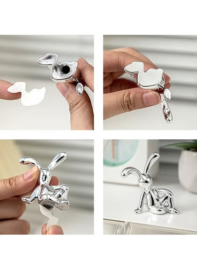 Happy D 2-Piece Set of Whimsical Sitting Rabbit Car Decorations - Adorable Long-Legged Design, Center Console Decoration, and Personalized Interior Ornaments for a Fun and Playful Car Interior - Image 5