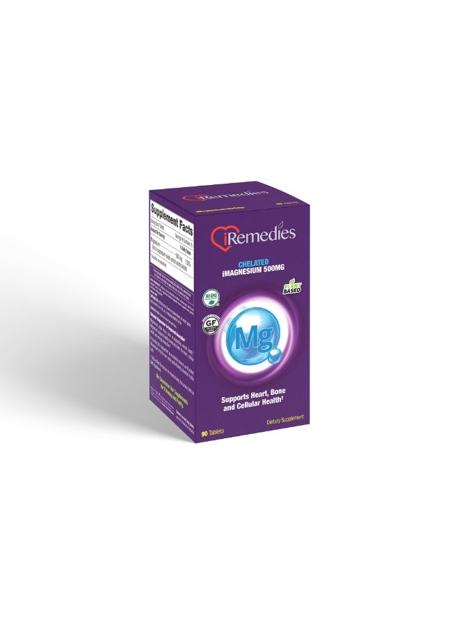 iRemedies iMagnesium 500mg Chelated – High-Absorption Magnesium Supplement for Muscle, Bone, and Nerve Health – 90 tablets - Image 2