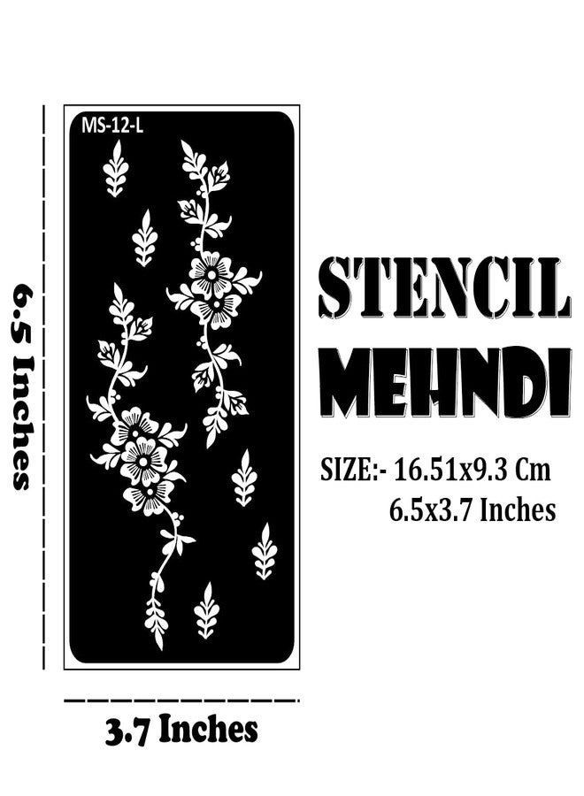 VANVATI Traditional Flower Modern Floral Sticker Design Mehndi Stencil Sticker One Set for Both Hand | Easy to Apply Stencil Mehndi Sticker Perfect for Weddings, Parties and Any Occasion - Image 4