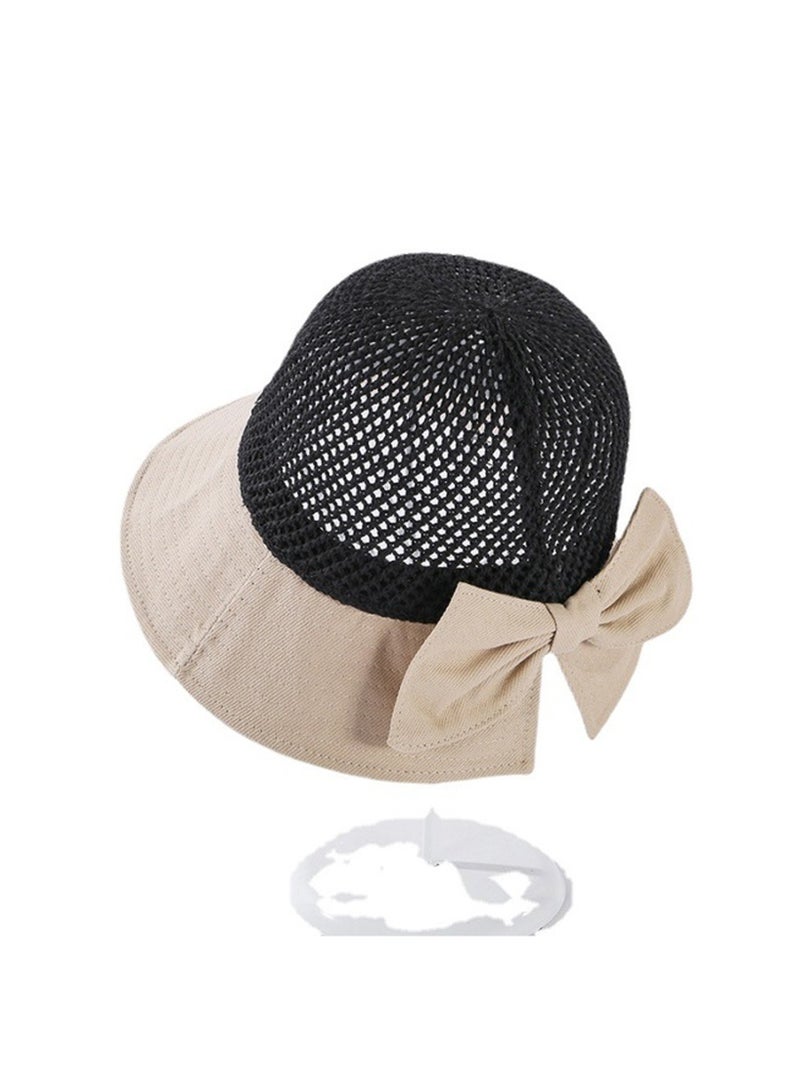 قبعة نسائية للشمس قابلة للطي قبعة شاطئية قابلة للطي قبعة صيفية بعقدة مع حبل للرياح - Image 1