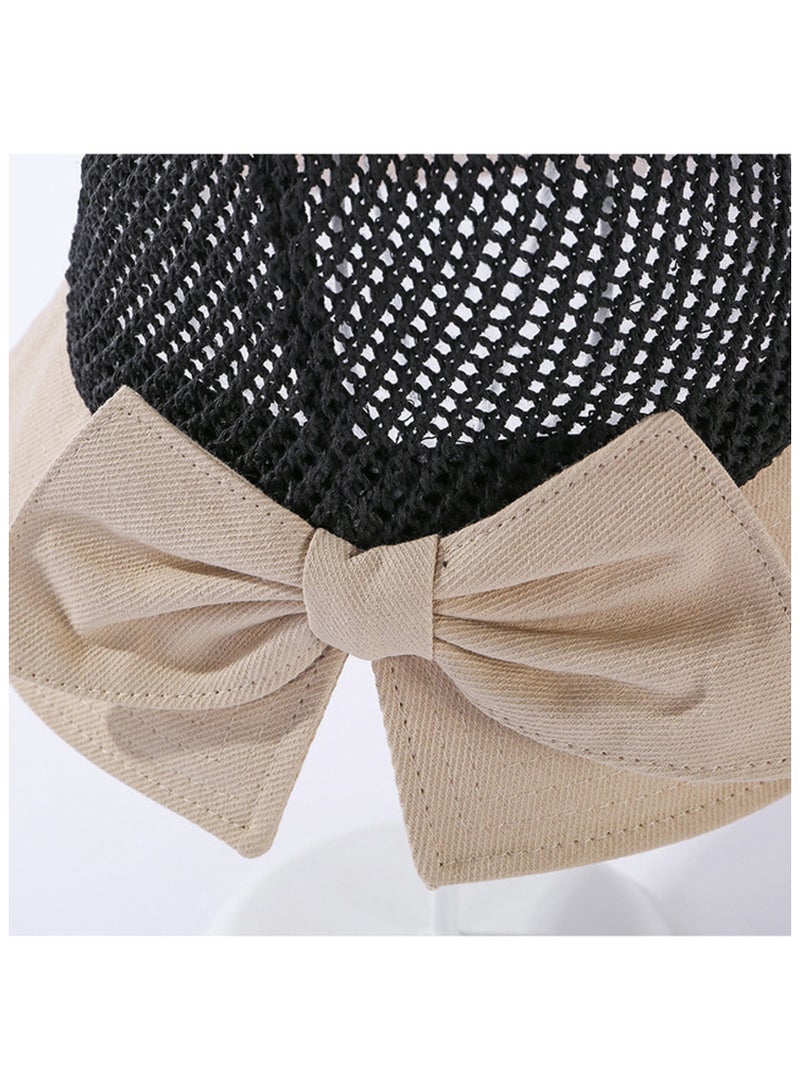 قبعة نسائية للشمس قابلة للطي قبعة شاطئية قابلة للطي قبعة صيفية بعقدة مع حبل للرياح - Image 5