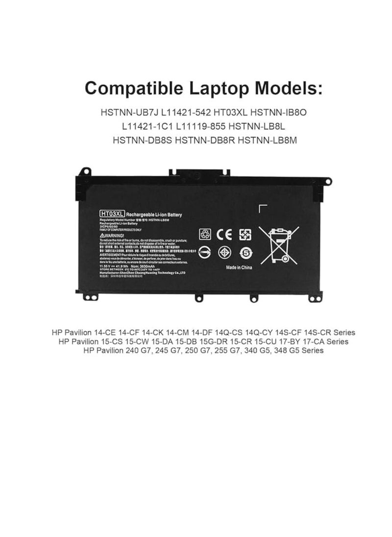 Generic - HT03XL L11119-855 Original Laptop Battery for HP Pavilion 14-CD 14-CE 14-CF 14-CK 15-CS 15-DA 15-DB 15-DW 15G-DR 17-BY17-CA L11421-542 L11421-2C2 - Image 1