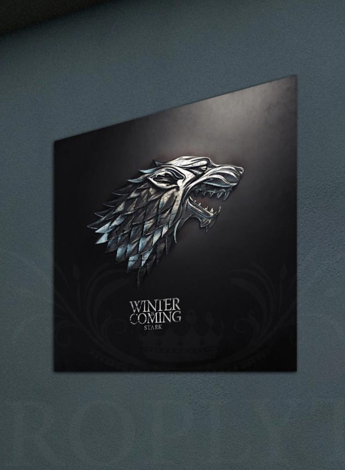 Droplyte Winter is Coming Game of Thrones Decorative Wall Art Wall Decor Card Board Home Decor for Living Room, Drawing Room, Office Room and Bedroom 30CM x 30CM - Image 2