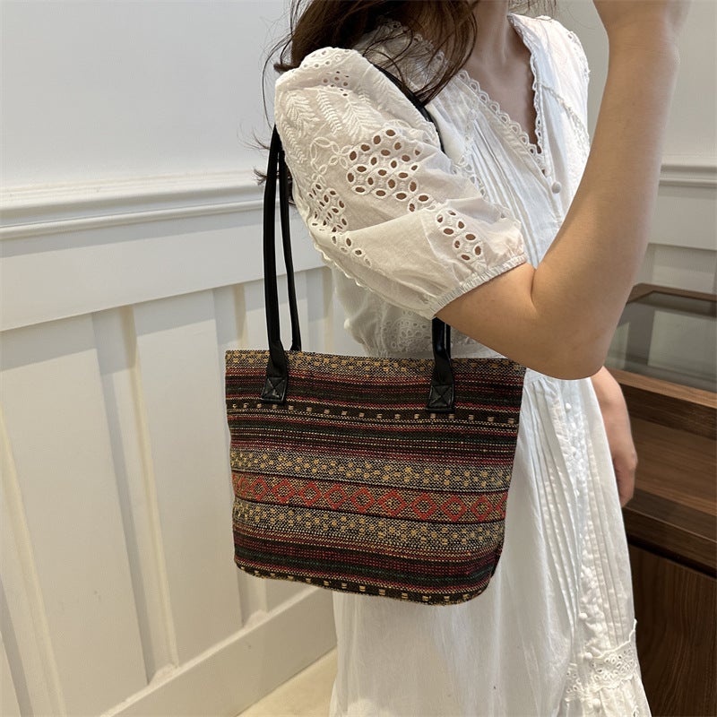 Bag Women'S High-End Shoulder Canvas Bag Fashion Shopping Handbag Korean-Style Large Capacity Mummy'S Commute Bag Tote - Image 4