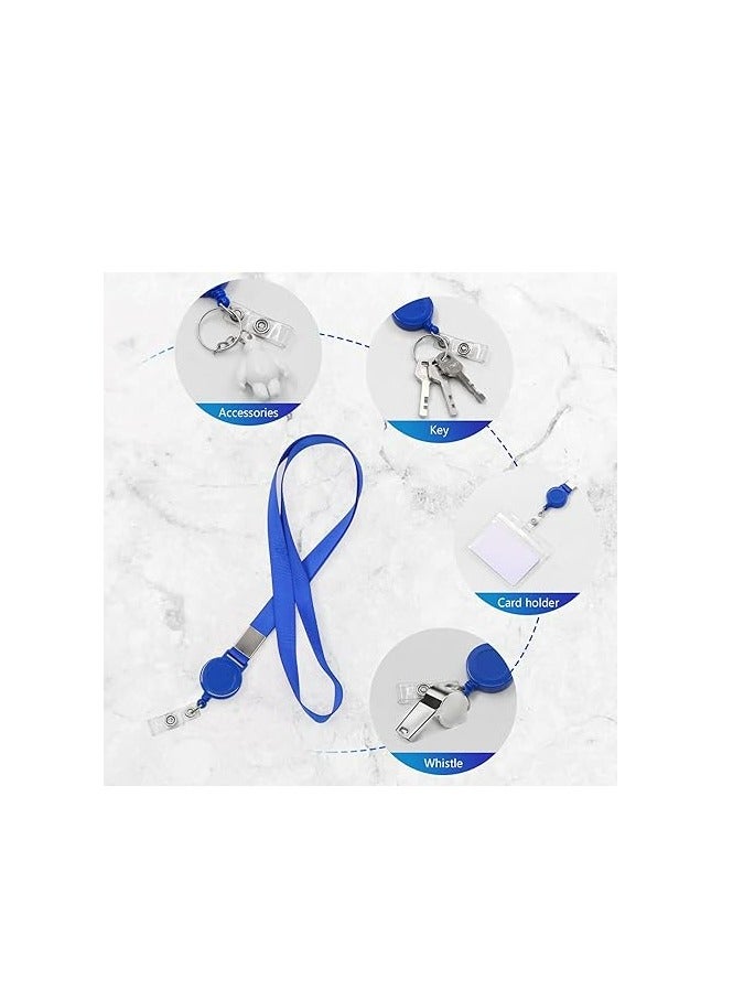 إسكدنيا 5 قطعة من سلسلات المفاتيح مع حبال العنق للمفاتيح، حامل البطاقة (أزرق) - Image 5