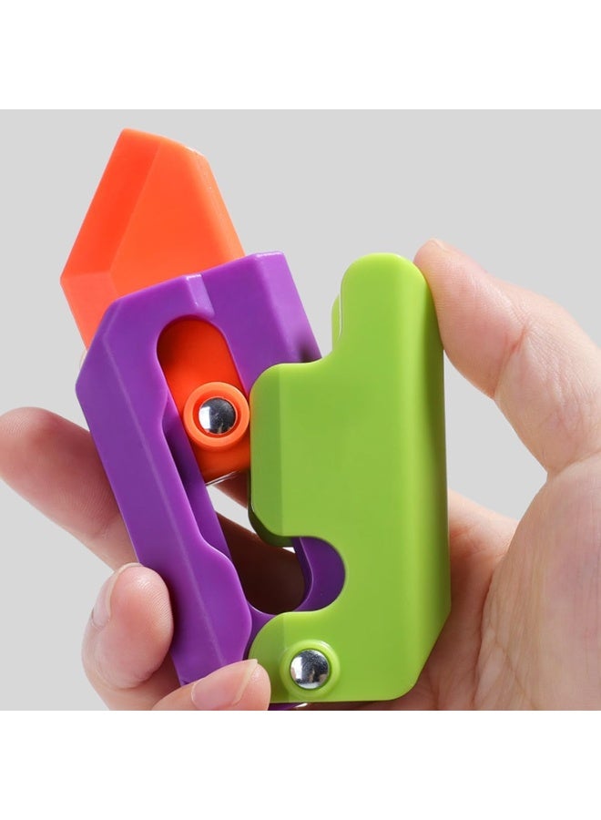 ECVV 2PCS 3D Printed Fidget Knife Toys 3D Gravity Plastic Carrot Knife Toy Portable EDC Anxiety Stress Relief Turnip Toys Gift for Kids & Adults - Image 5