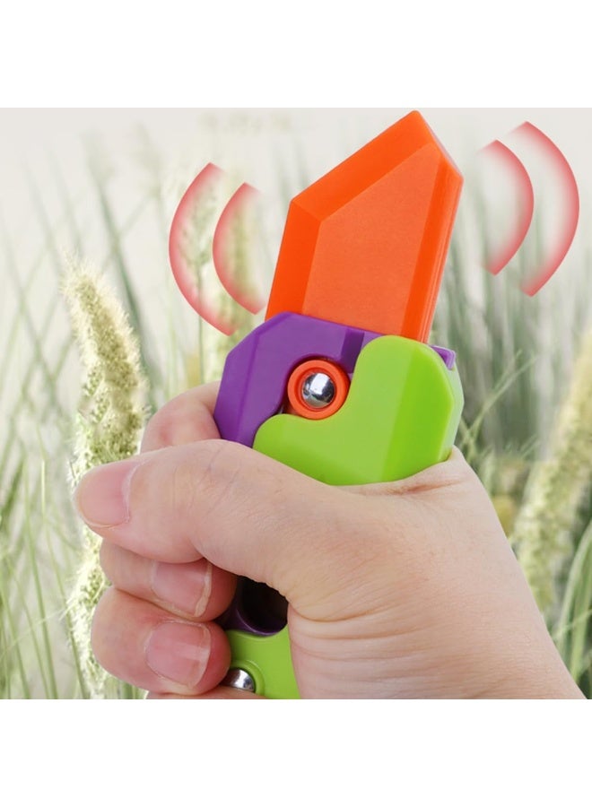 ECVV 2PCS 3D Printed Fidget Knife Toys 3D Gravity Plastic Carrot Knife Toy Portable EDC Anxiety Stress Relief Turnip Toys Gift for Kids & Adults - Image 4