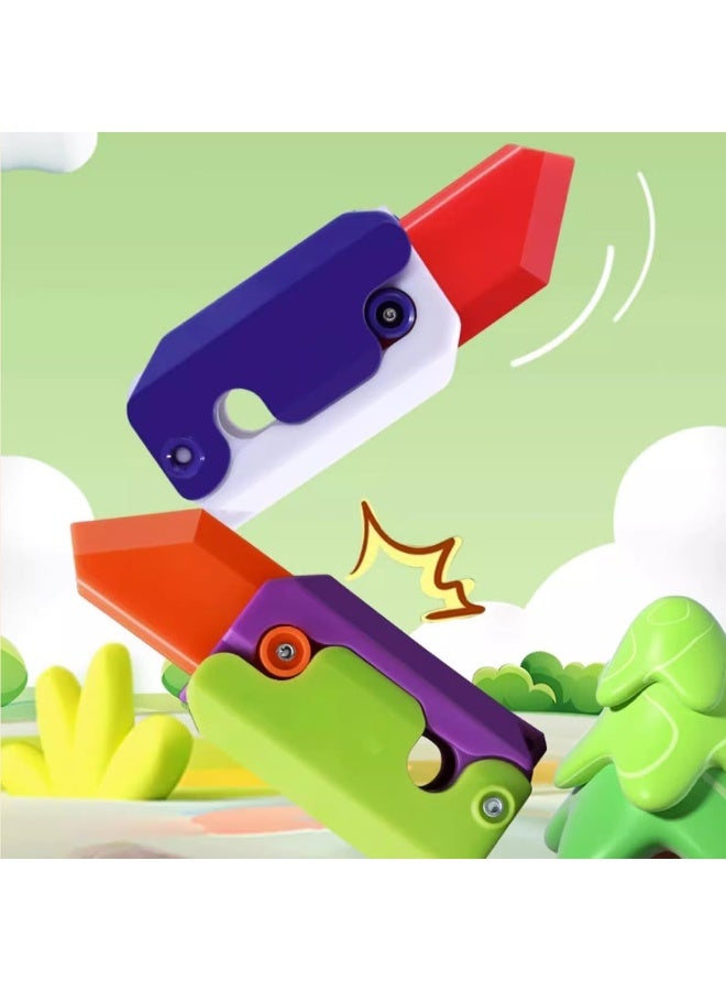 ECVV 2PCS 3D Printed Fidget Knife Toys 3D Gravity Plastic Carrot Knife Toy Portable EDC Anxiety Stress Relief Turnip Toys Gift for Kids & Adults - Image 3