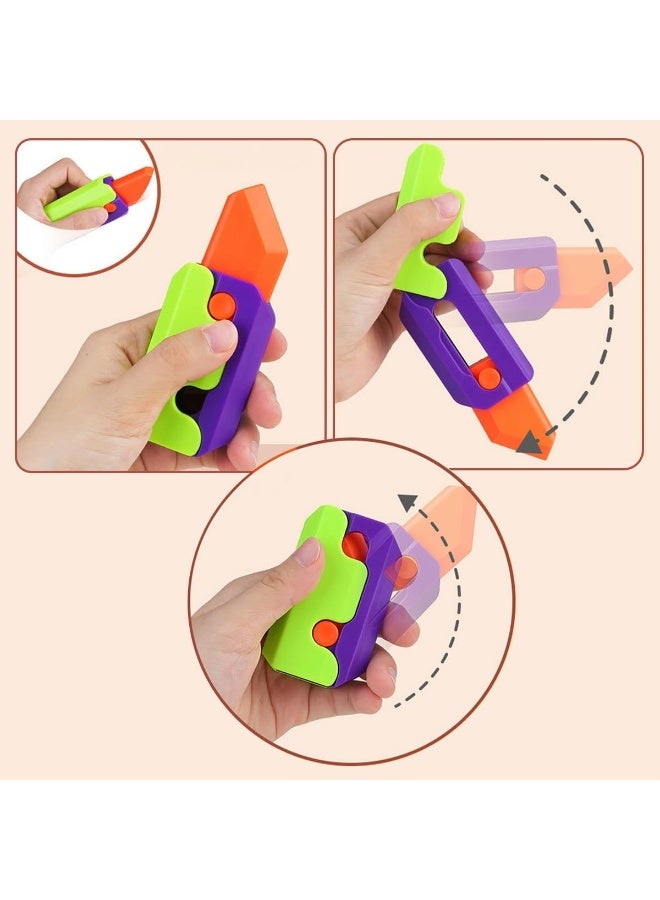 ECVV 2PCS 3D Printed Fidget Knife Toys 3D Gravity Plastic Carrot Knife Toy Portable EDC Anxiety Stress Relief Turnip Toys Gift for Kids & Adults - Image 2