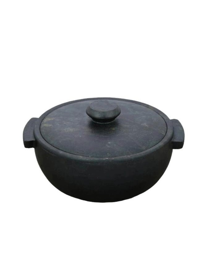 Ayda - Seasoned  Natural Soapstone Cooking Pot  Gas and Electric Coil Stove Compatible Cookware  2600ml - Image 1