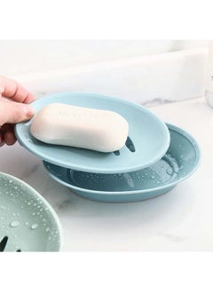 Double Layer Soap Dish holder, Ellipsoid Plastic Soap Case with Drain, for Shower Bathroom Kitchen(Blue) - pzsku/Z6CD499BF847CE8D8BC8BZ/45/_/1719224096/7746282c-1ebb-4710-b901-9fdb462d6843