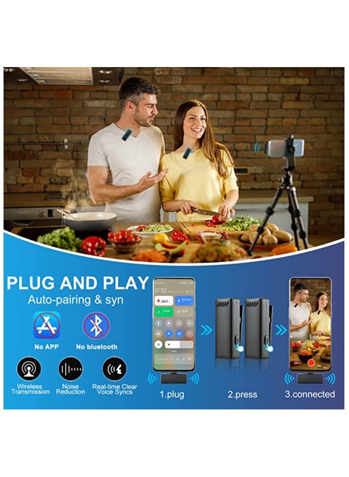 Beauenty Professional Wireless Lavalier Microphone 2.4GHz Transmission Comes With Charging Box Automatic Noise Cancellation Plug-Play Clip On Lapel Mic for Iphone IPad Very Suitable For Recording Audio Recor - Image 5