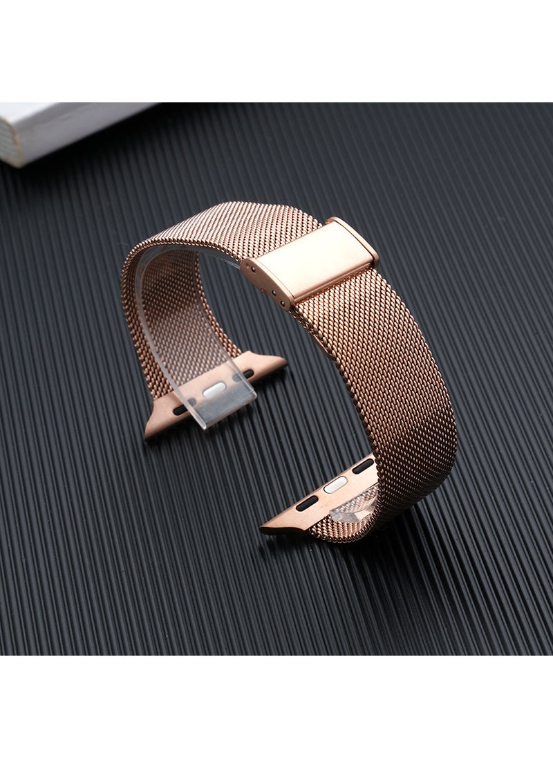 Generic - Stainless Steel Magnetic Clasp Bracelet for iWatch Milanese Band Rose Gold - Image 1